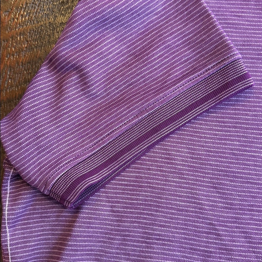 Tommy Bahama IslandZone Polo Men’s L Purple Striped Golf Shirt - Picture 5 of 7